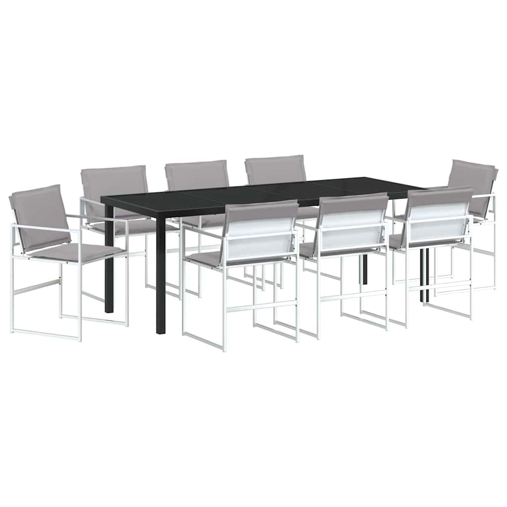 Vrtni set za objed 9 pcs Bijela 200 x 80 x 73 cm