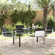Vrtni set za objed 5 pcs Bijela 140 x 70 x 73 cm