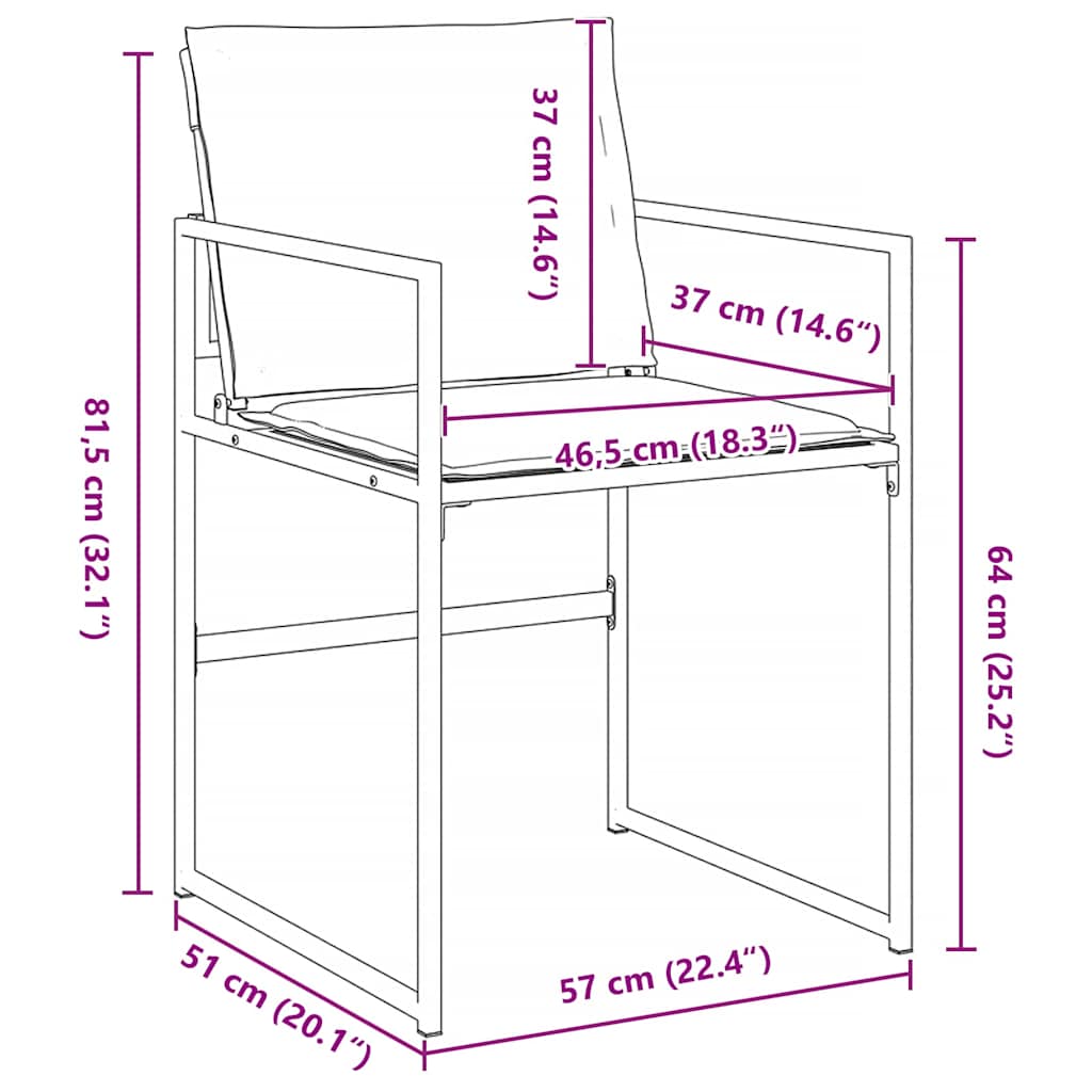Vrtni set za objed 5 pcs Bijela 140 x 70 x 73 cm