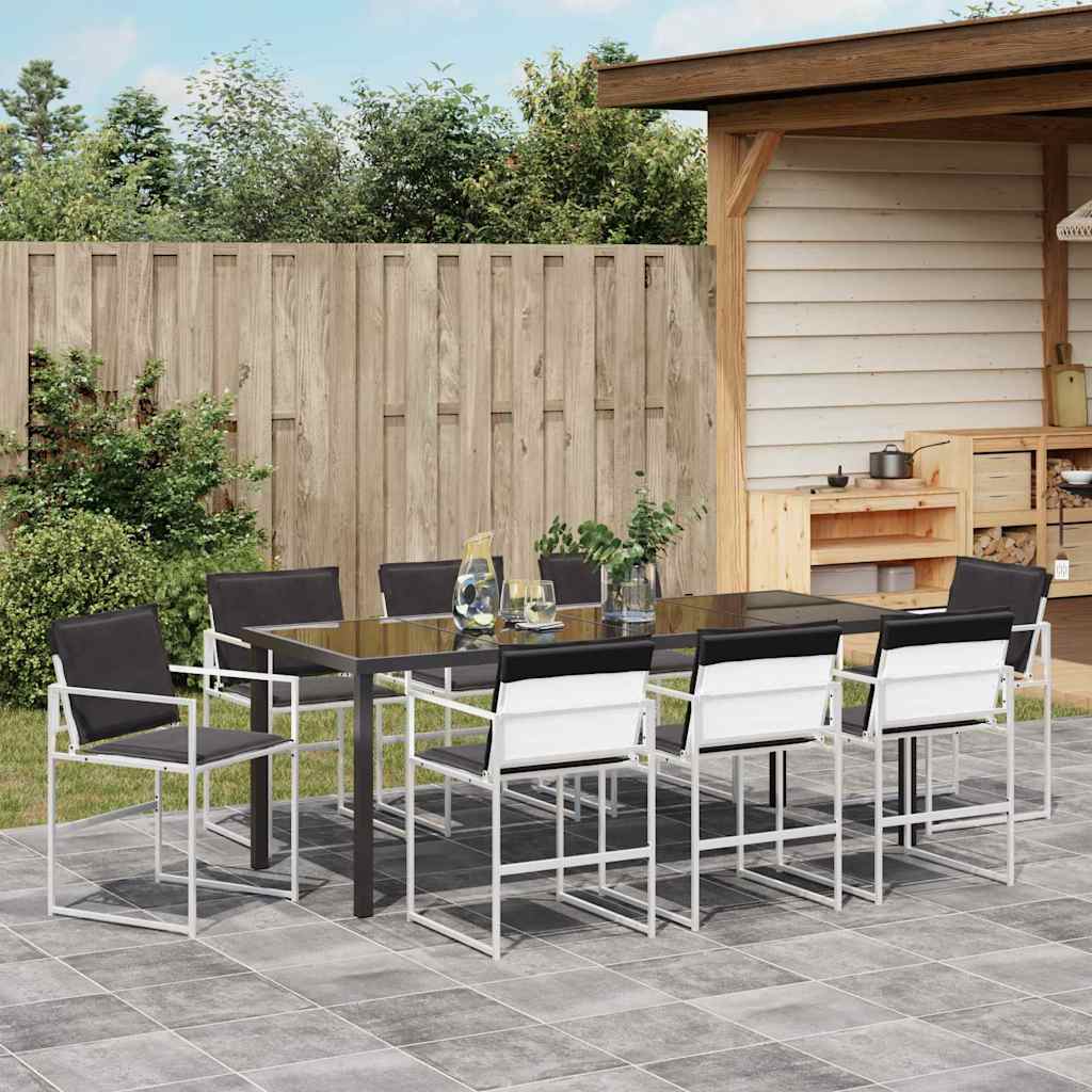 Vrtni set za objed 9 pcs Bijela 200 x 80 x 73 cm