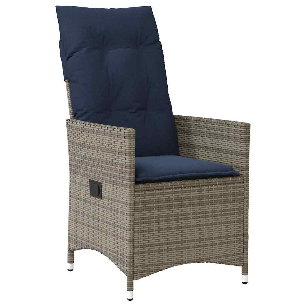 Set stola i stolica s jastukom 9 pcs Siva PE ratan