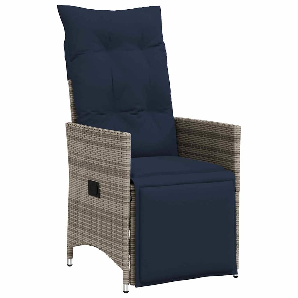 Set stola i stolica s jastukom 9 pcs Siva PE ratan