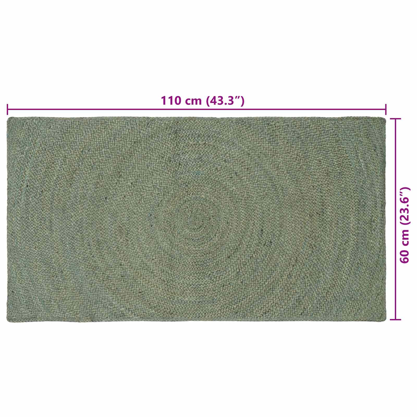 Tepisi za područja Maslinastozelena 60 x 110 cm Juta