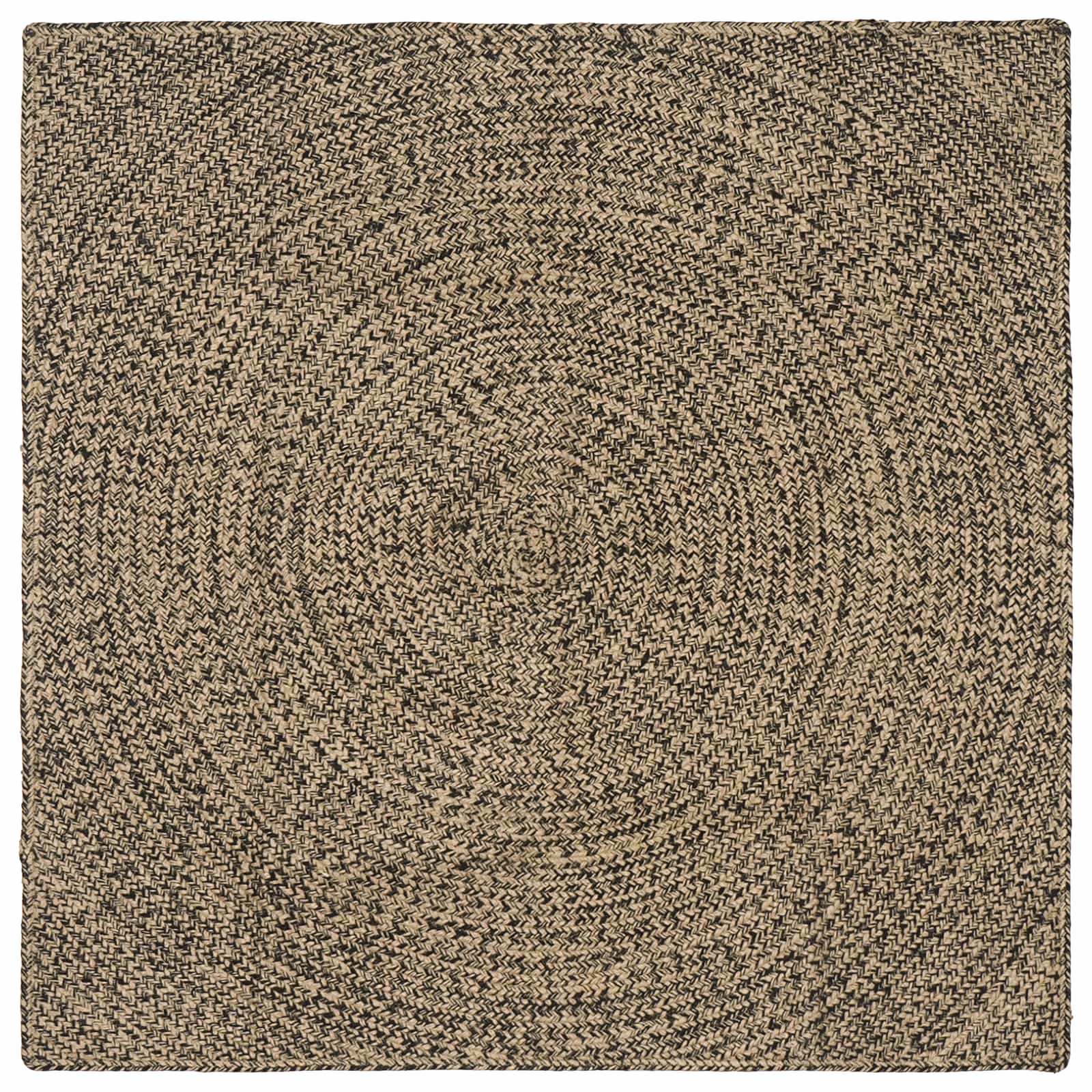 Tepisi za područja Prirodna i crna 160 x 160 cm Juta