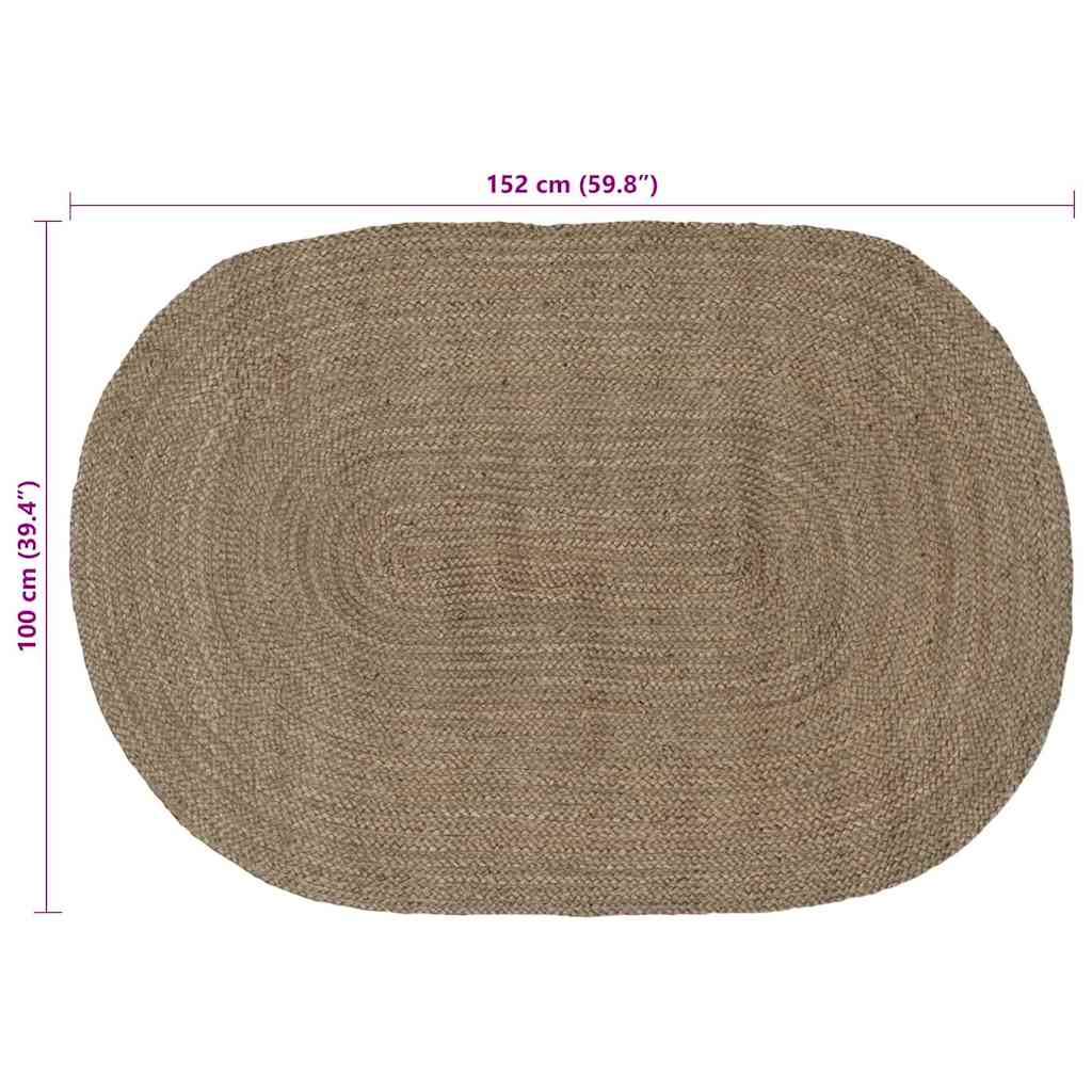 Tepisi za područja Siva 100 x 152 cm Juta
