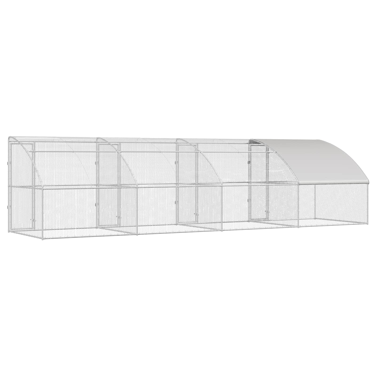 Kavez za piliće 4 pcs Srebrno 800 x 200 x 200 cm Čelik i PE