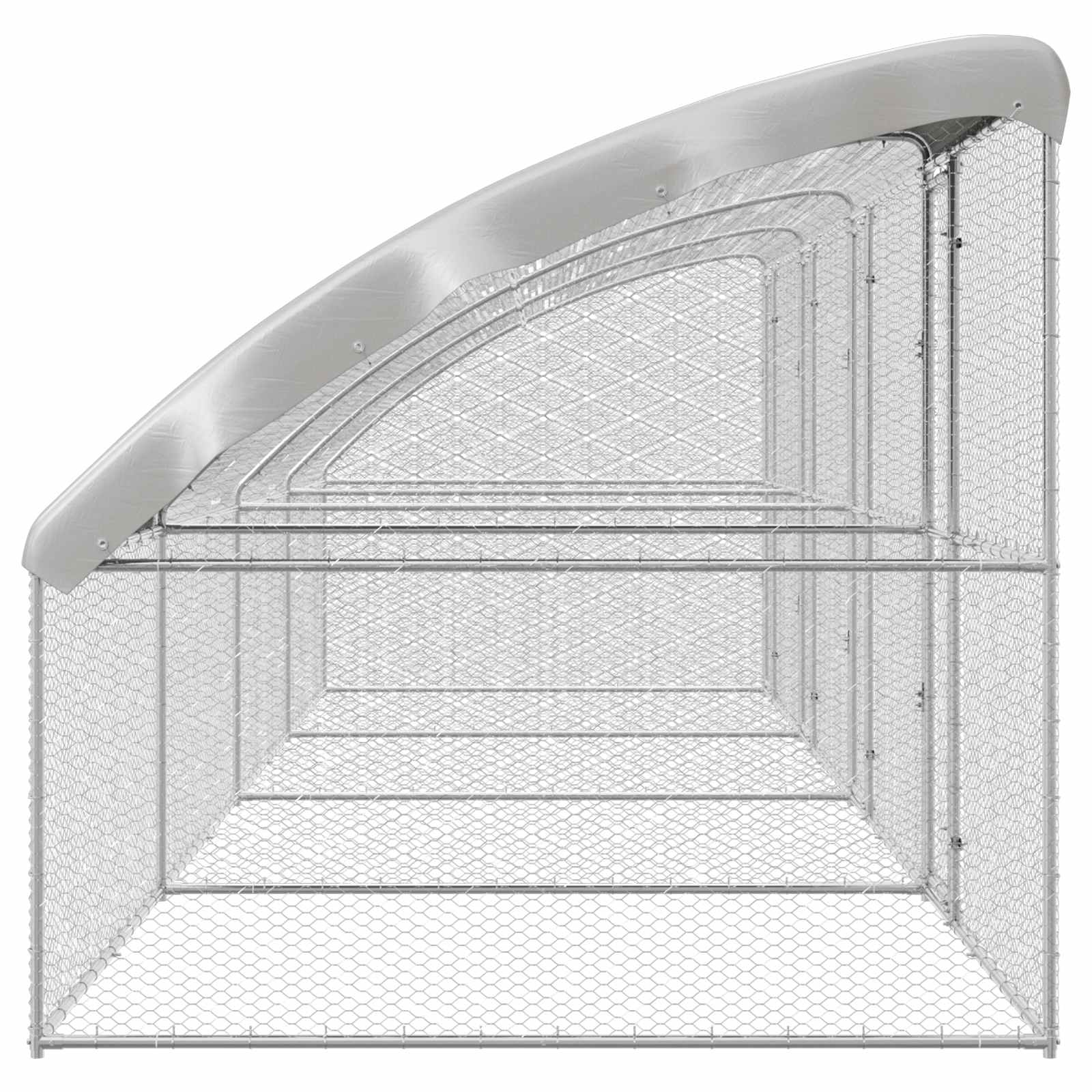 Kavez za piliće 4 pcs Srebrno 800 x 200 x 200 cm Čelik i PE