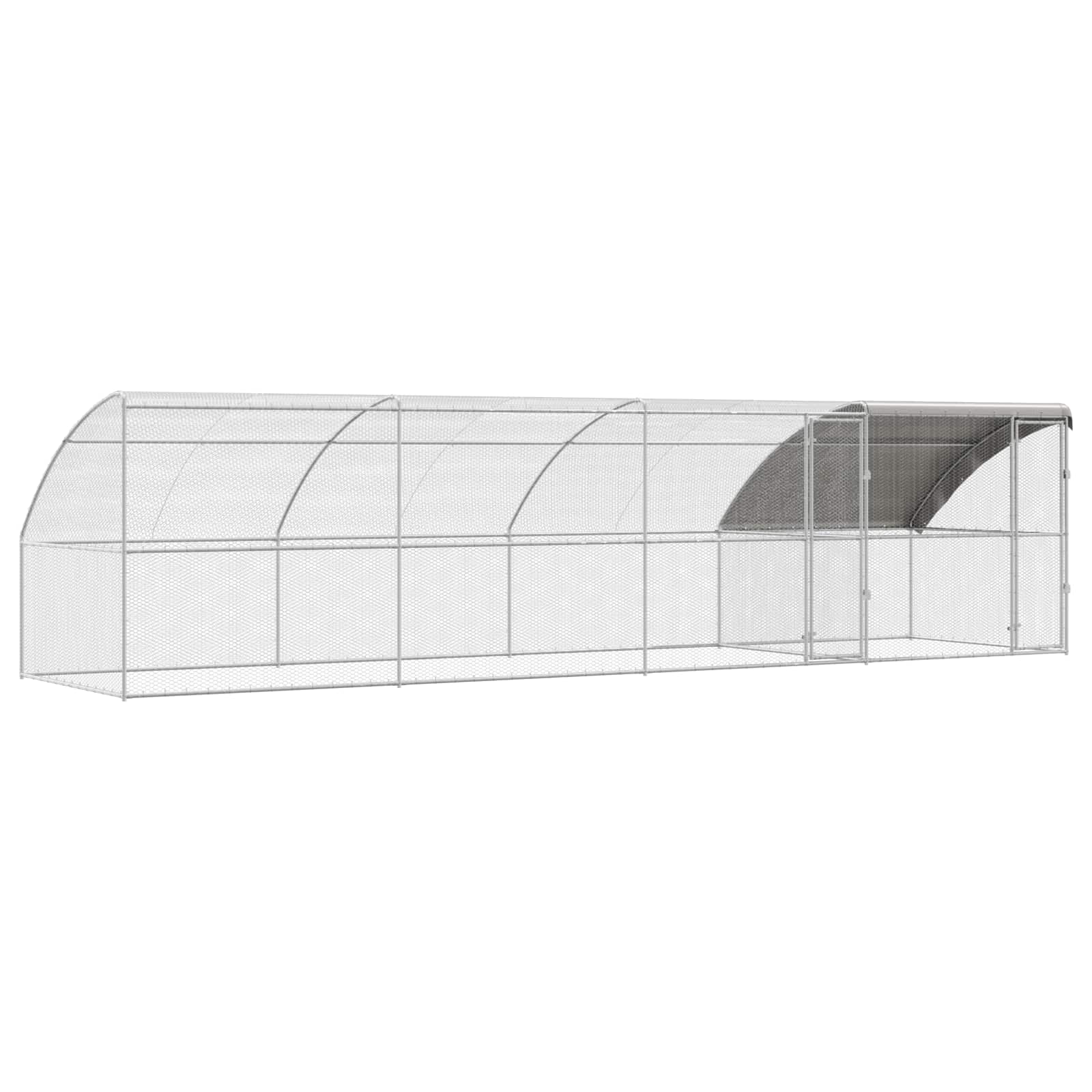 Kavez za piliće 4 pcs Srebrno 800 x 200 x 200 cm Čelik i PE