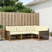Set vanjskih sofa 4 kom. Prirodna i krem Smeđa 249 x 164,5 x 73 cm