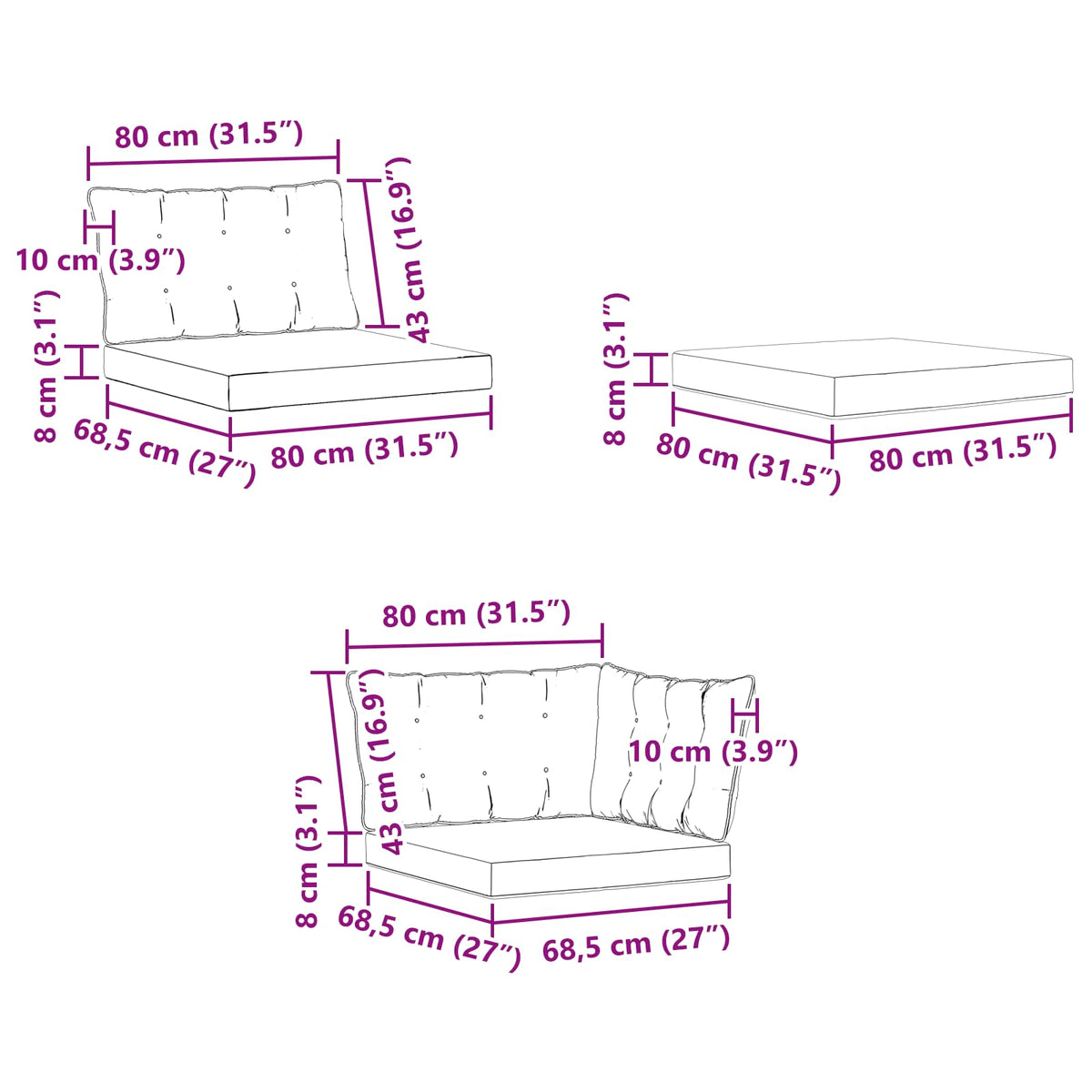 Set vanjskih sofa 8 kom. Prirodna i svjetlosiva Smeđa 406 x 247,5 x 73 cm