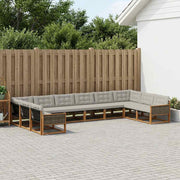Set vanjskih sofa 10 kom. Prirodna i svjetlosiva Smeđa 483 x 247,5 x 73 cm