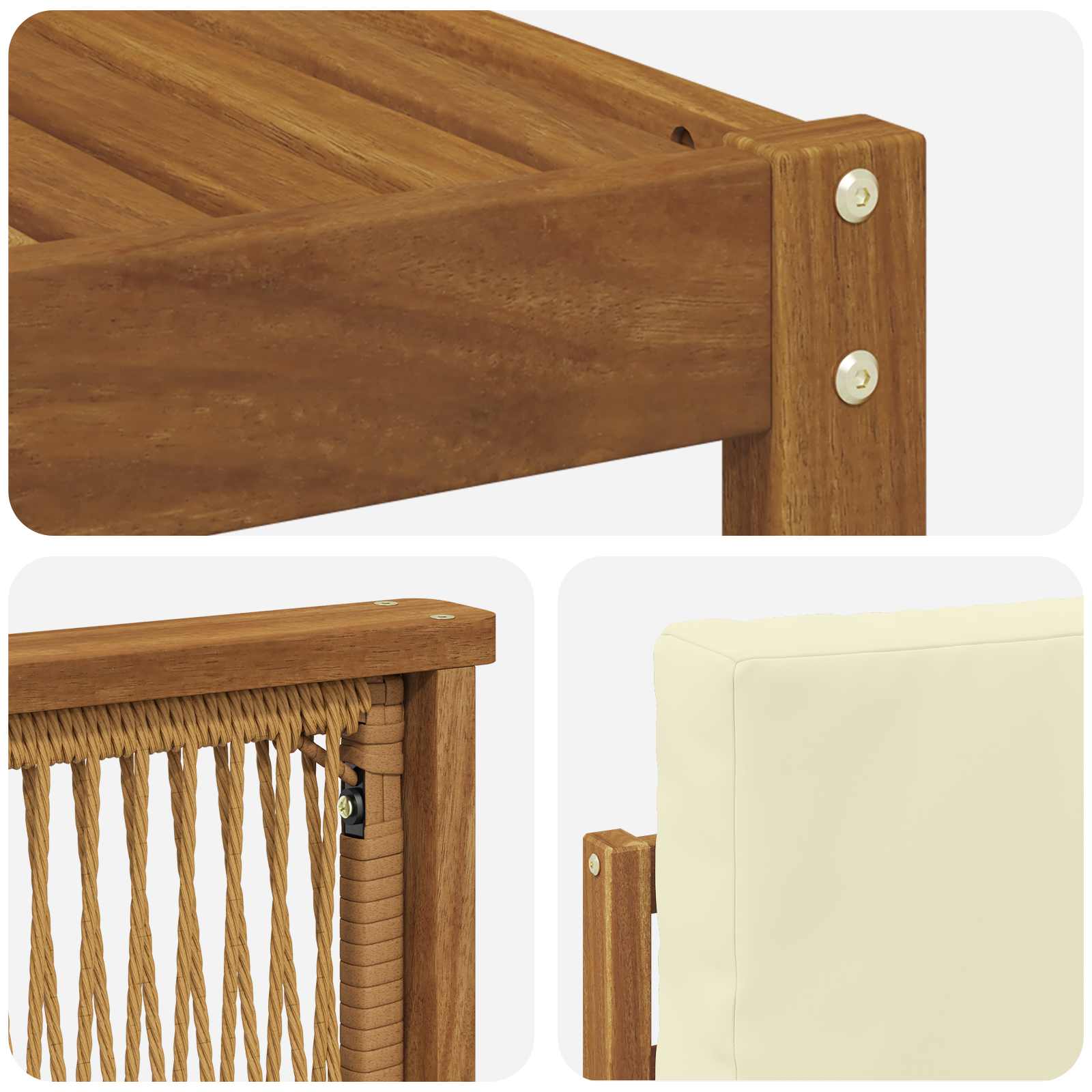 Set vanjskih sofa 6 pcs Prirodna i krem Poliester