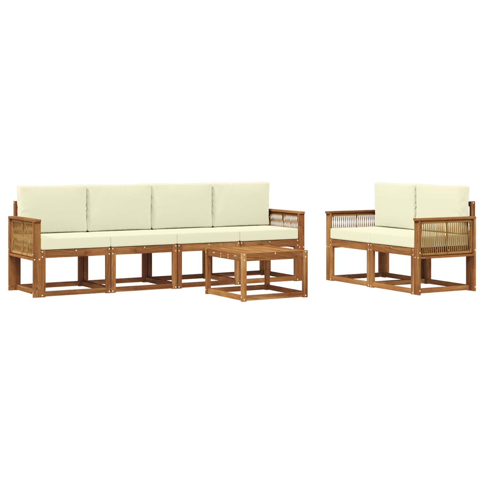Set vanjskih sofa 7 pcs Prirodna i krem Poliester