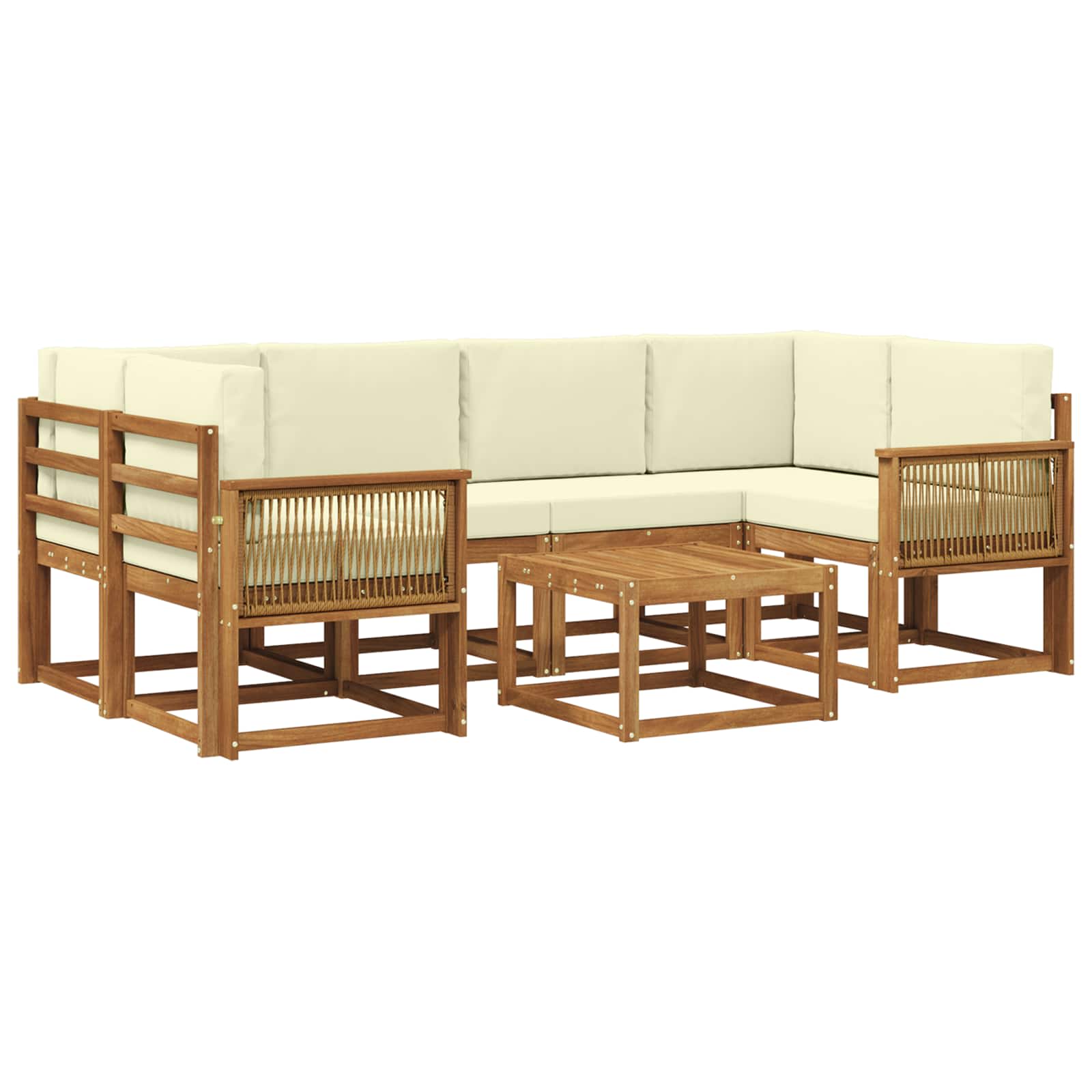 Set vanjskih sofa 7 pcs Prirodna i krem Poliester
