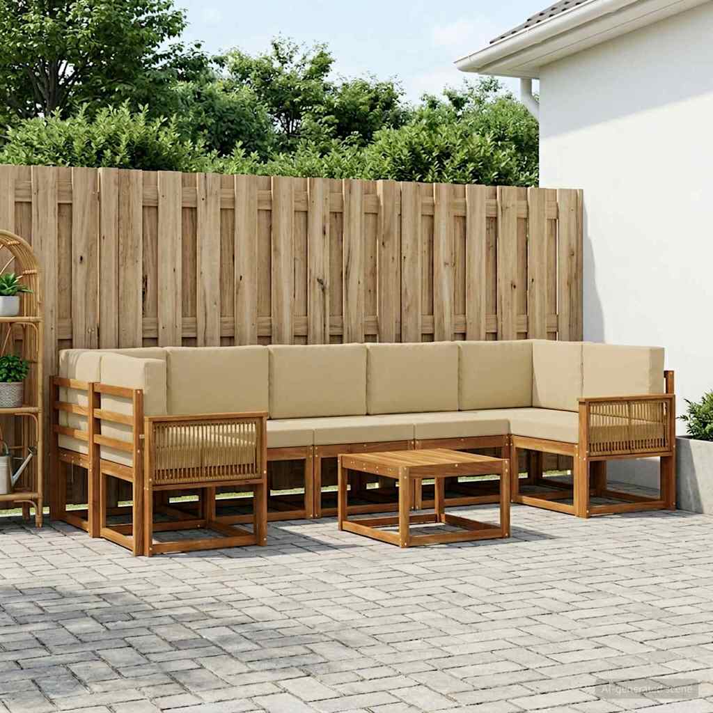 Set vanjskih sofa 8 pcs Prirodna i bež Poliester