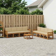 Set vanjskih sofa 9 pcs Prirodna i bež Poliester