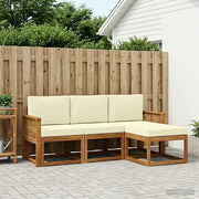 Set vanjskih sofa 4 pcs Prirodna i krem Poliester