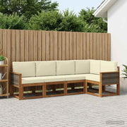 Set vanjskih sofa 5 kom. Prirodna i krem Poliester Smeđa 243 x 124,5 x 73 cm