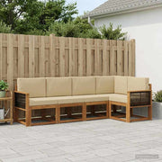 Set vanjskih sofa 5 kom. Prirodna i bež Poliester