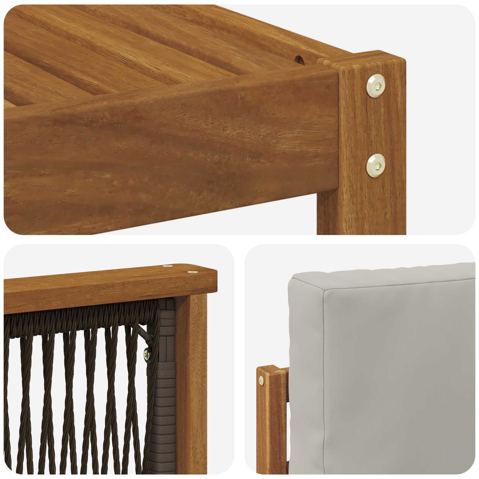 Set vanjskih sofa 6 pcs Prirodna i svjetlosiva