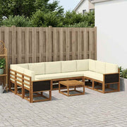 Set vanjskih sofa 10 kom. Prirodna i krem
