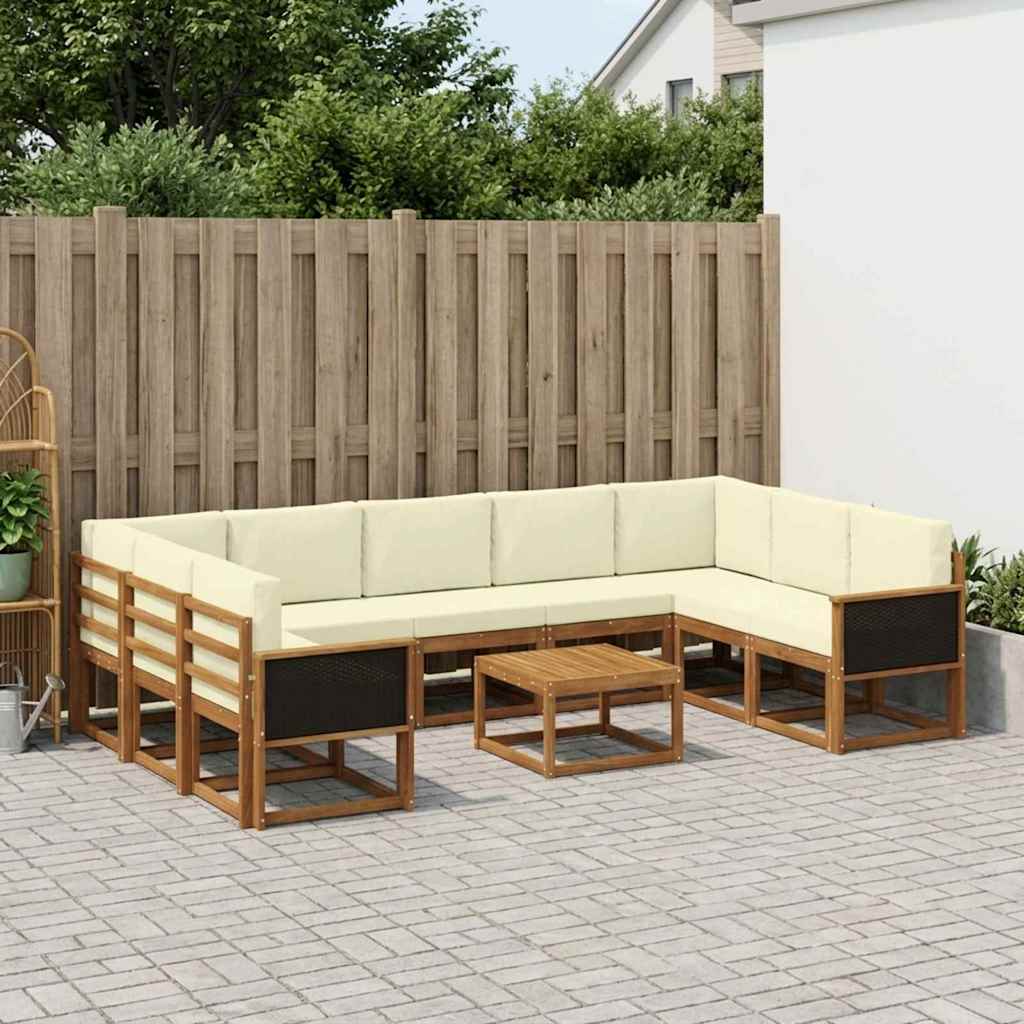 Set vanjskih sofa 10 kom. Prirodna i krem