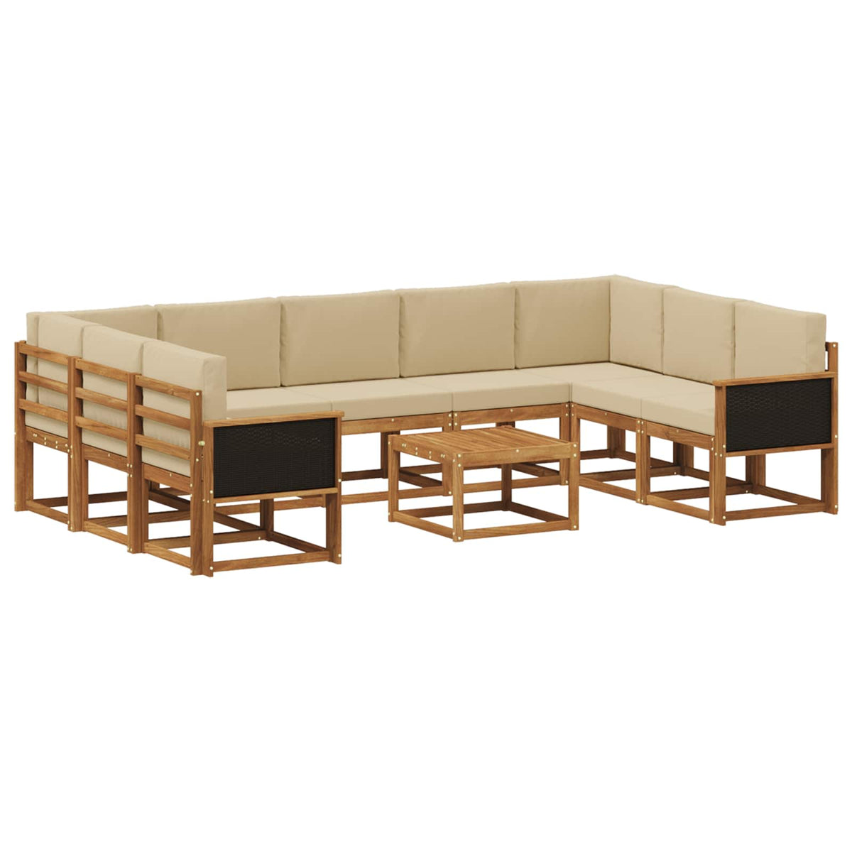 Set vanjskih sofa 10 kom. Prirodna i bež
