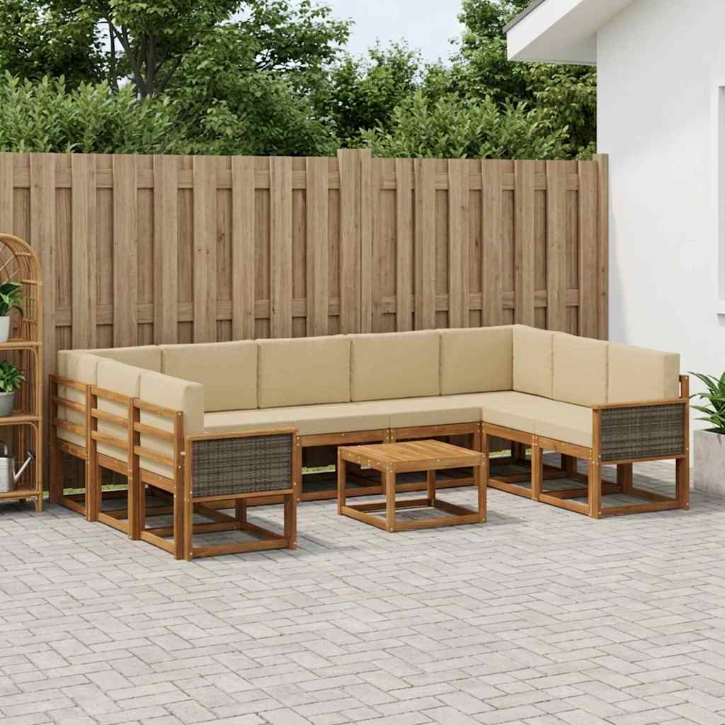 Set vanjskih sofa 10 kom. Prirodna i bež