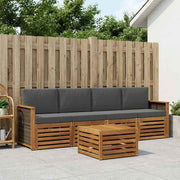 Set vanjskih sofa 5 kom. Prirodna i antracit Smeđa