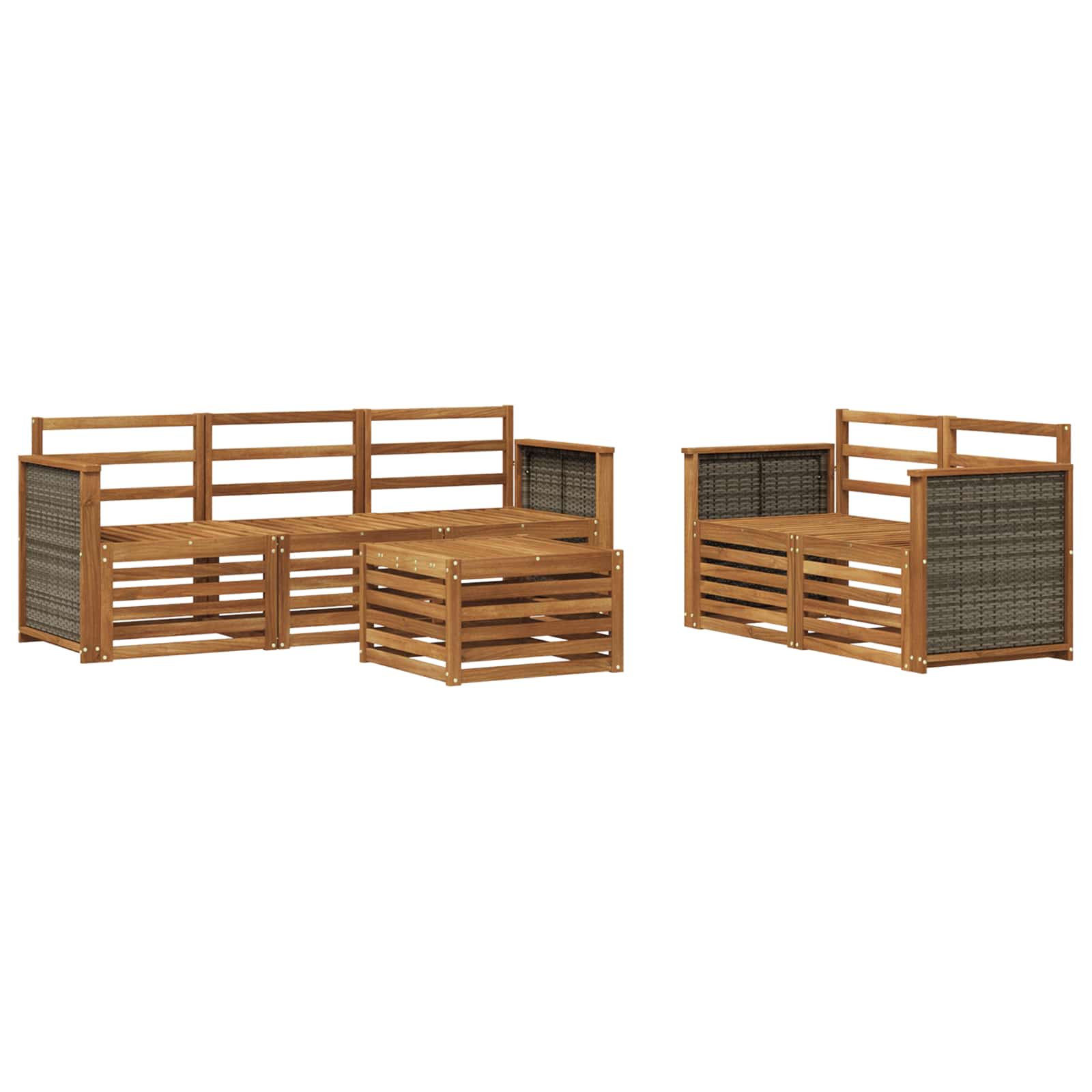 Setovi sofa 6 pcs Čvrsto drvo akacije