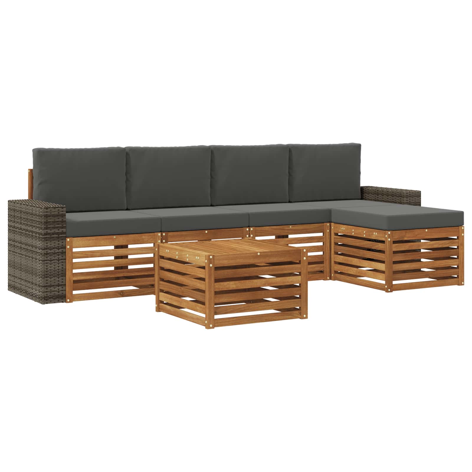 Set vanjskih sofa 6 pcs Prirodna i antracit