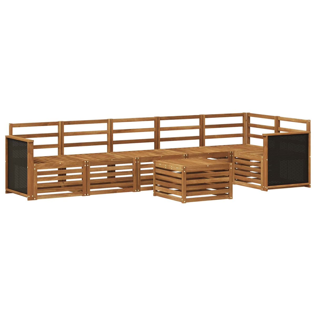 Set vanjskih sofa 6 kom. Prirodna Čvrsto drvo akacije Bijela