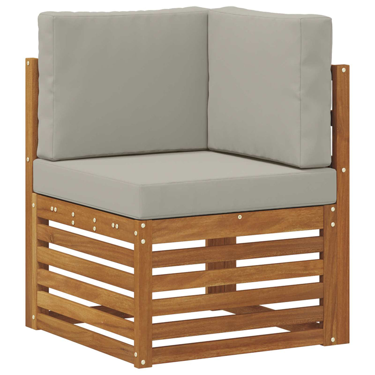 Set vanjskih sofa 6 kom. Prirodna i svjetlosiva Bijela