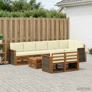 Set vanjskih sofa 8 kom. Prirodna i krem