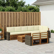Set vanjskih sofa 9 kom. Prirodna i krem Poliester