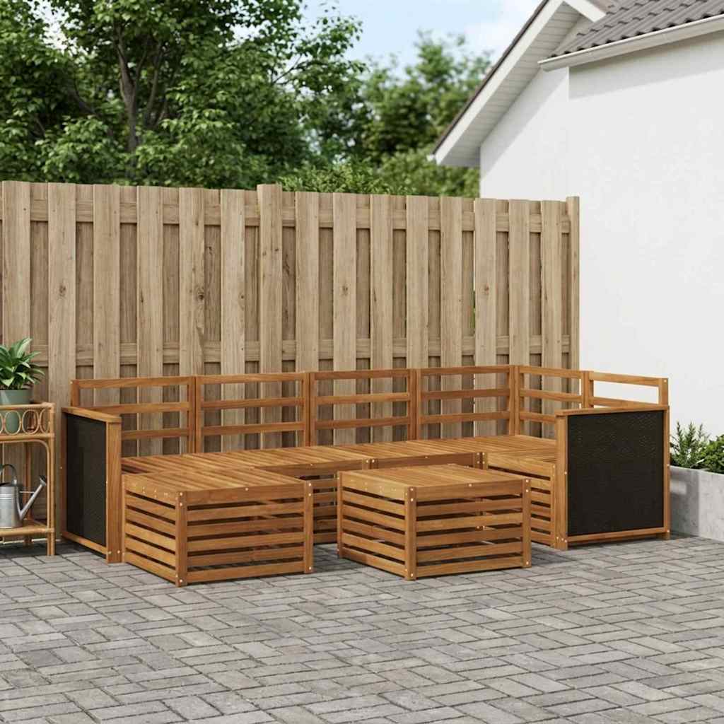 Set vanjskih sofa 6 kom. Prirodna Čvrsto drvo akacije
