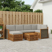 Set vanjskih sofa 6 kom. Prirodna i svjetlosiva