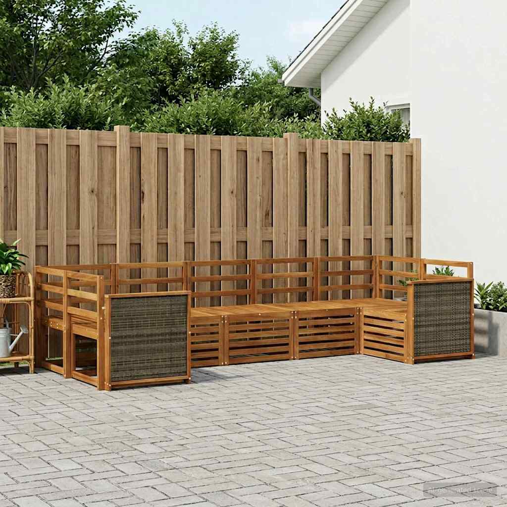 Set vanjskih sofa 6 kom. Prirodna Čvrsto drvo akacije Smeđa