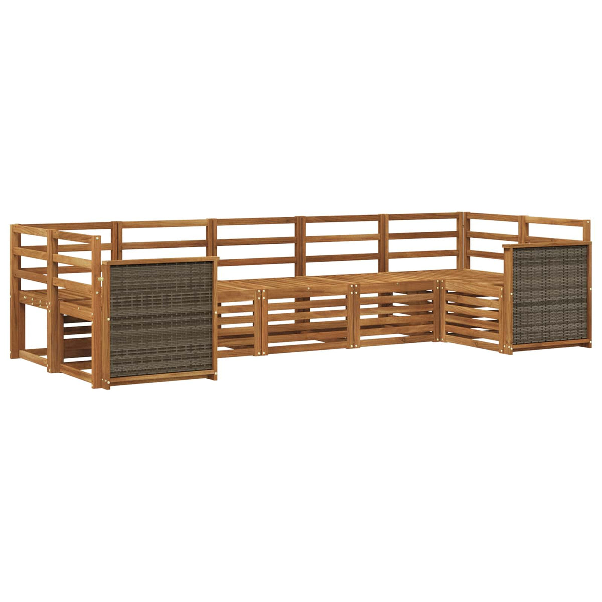 Set vanjskih sofa 6 kom. Prirodna Čvrsto drvo akacije Smeđa