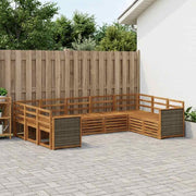 Set vanjskih sofa 7 kom. Prirodna Čvrsto drvo akacije Smeđa