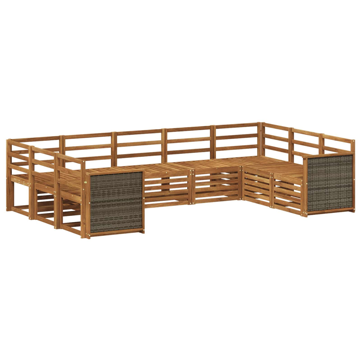 Set vanjskih sofa 7 kom. Prirodna Čvrsto drvo akacije Smeđa