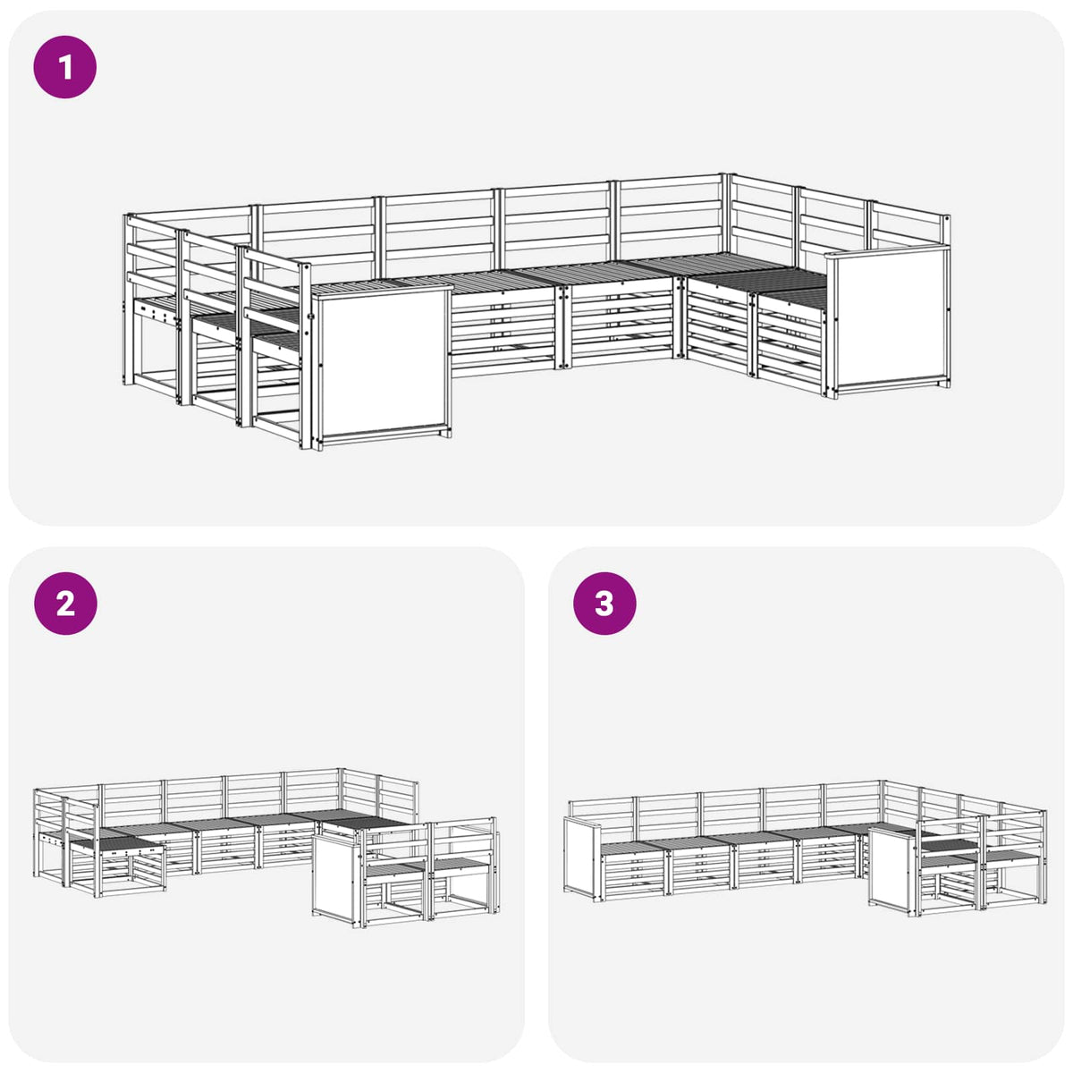 Set vanjskih sofa 7 kom. Prirodna Čvrsto drvo akacije Smeđa