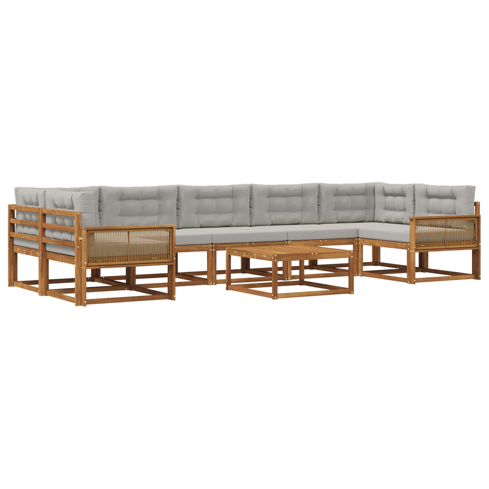 Set vanjskih sofa 8 pcs Prirodna i Svjetlosiva