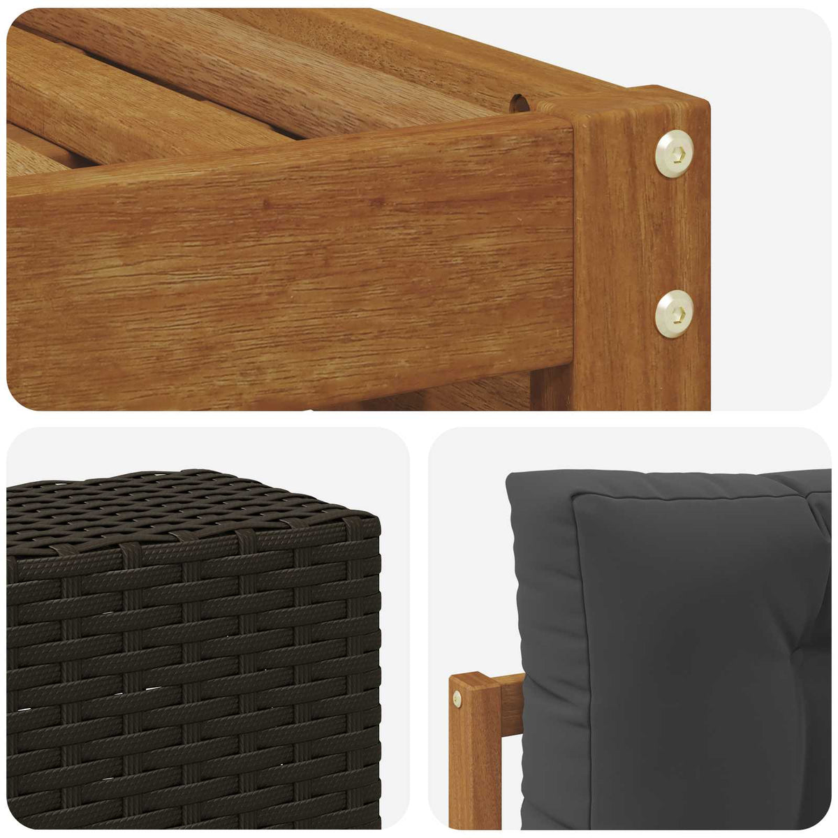 Set vanjskih sofa 5 kom. Prirodna i antracit 79 x 79 x 37 cm