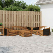 Set vanjskih sofa 6 kom. Prirodna Čvrsto drvo akacije Smeđa