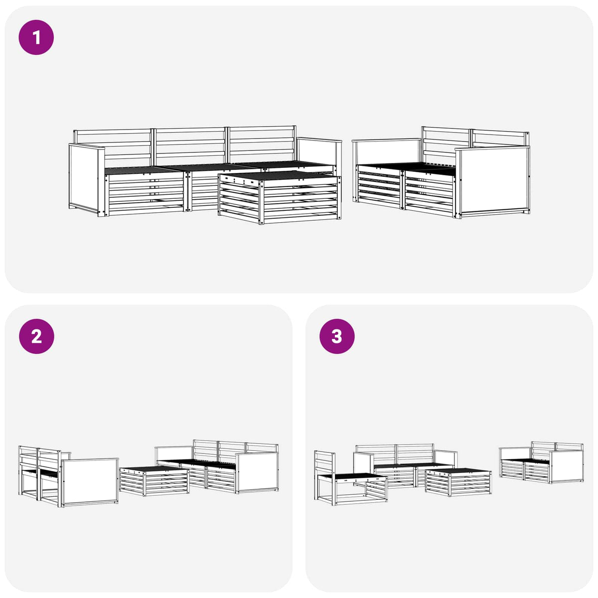 Set vanjskih sofa 6 kom. Prirodna Čvrsto drvo akacije Smeđa