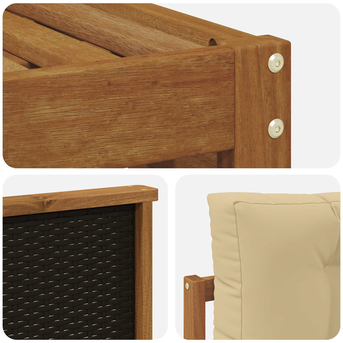 Set vanjskih sofa 6 kom. Prirodna i bež