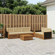 Set vanjskih sofa 6 kom. Prirodna i bež
