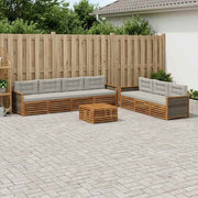 Set vanjskih sofa 8 kom. Prirodna i svjetlosiva Smeđa 79 x 79 x 37 cm