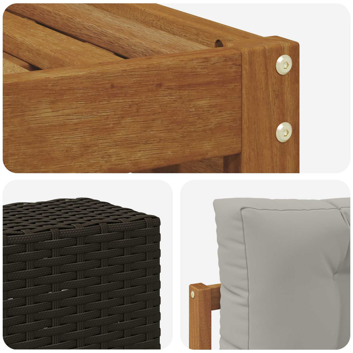 Set vanjskih sofa 8 kom. Prirodna i svjetlosiva Smeđa